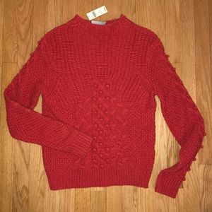 Anthropologie Coral Cable Knit Sweater